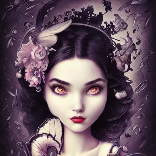 Prompt: Lofi beautiful portrait Pixar style by Joe Fenton and Stanley Artgerm and Tom Bagshaw and Tim Burton