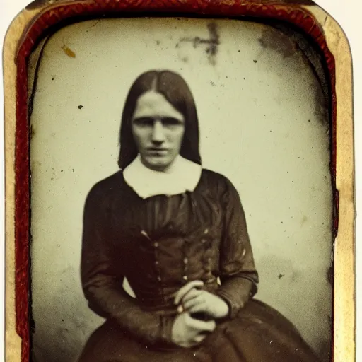 Prompt: tintype photo of a squid holding a woman