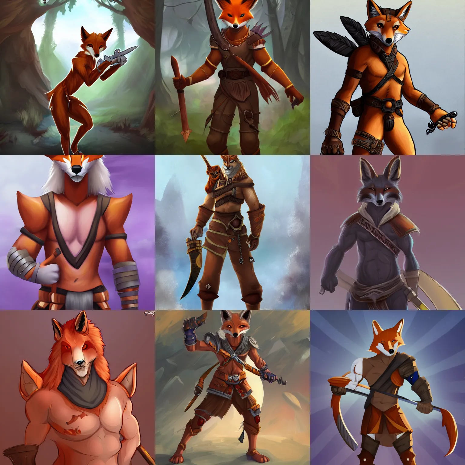 Prompt: award-winning FurAffinity fantasy art of a handsome cute cartoon male anthro warrior fox, 4k, trending on FurAffinity