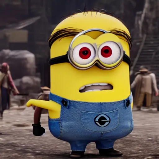 Image similar to Film still of a Minion, from Red Dead Redemption 2 (2018 video game)