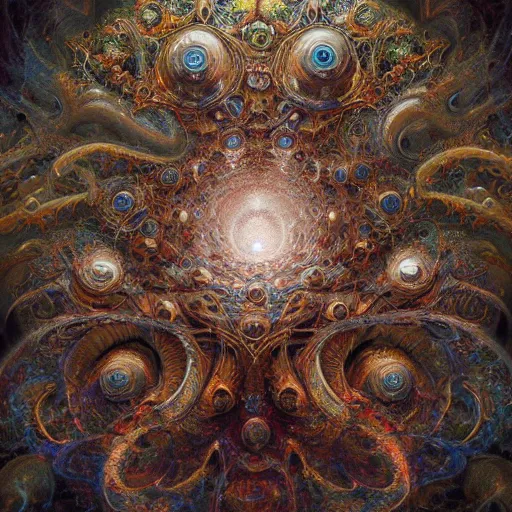 Image similar to low angle shot of a fractal explosion by clive barker, intricate, elegant, highly detailed, centered, digital painting, artstation, concept art, smooth, sharp focus, illustration, artgerm, Tomasz Alen Kopera, Peter Mohrbacher donato giancola, Joseph Christian Leyendecker, WLOP, Boris Vallejo.