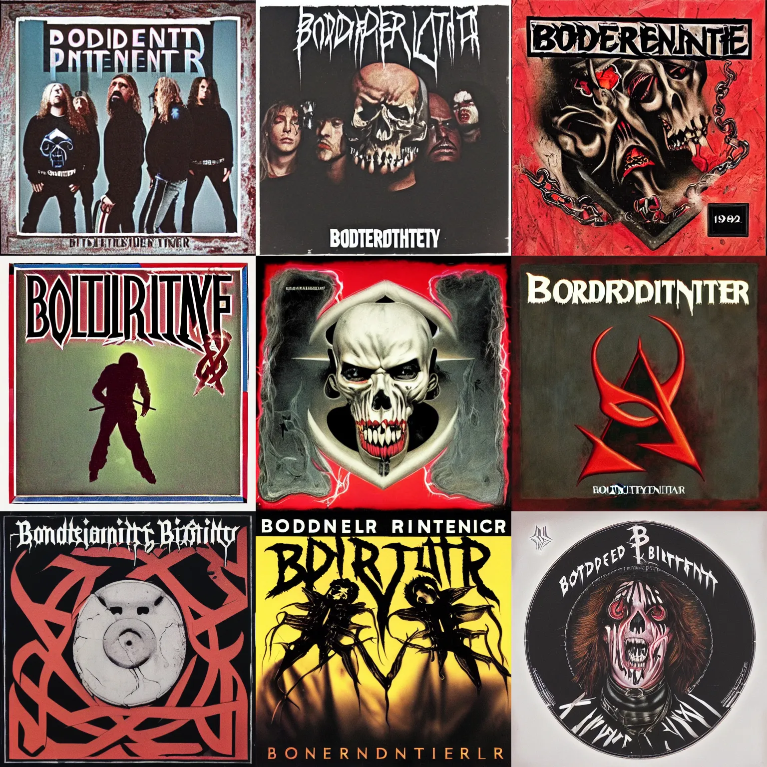 Prompt: album cover for borderline personality by slayer, 1 9 8 8