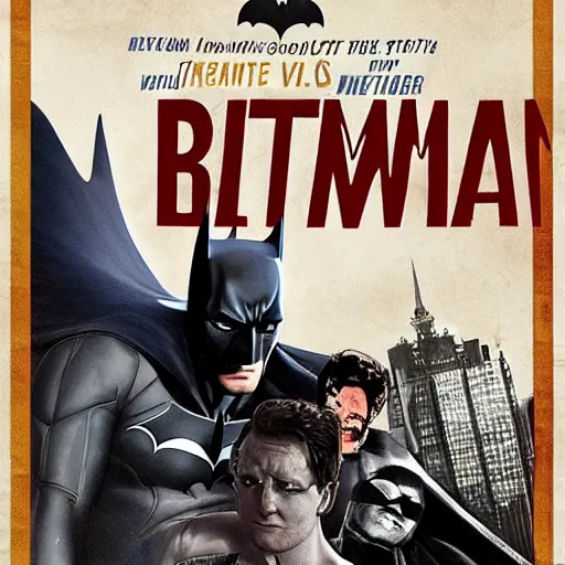 Image similar to summer blockbuster movie poster batman vs the state of indiana