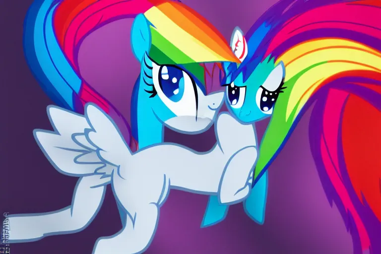 Prompt: Annie_Leibovitz boudoir_photo of Rainbow_Dash, My_Little_Pony_Friendship_is_Magic, oversized_hindquarters