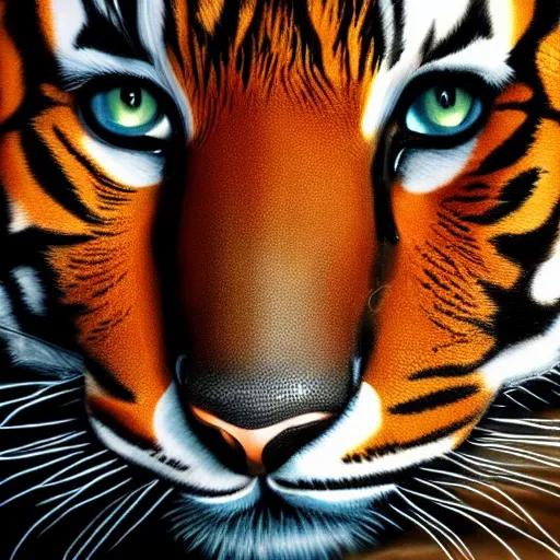 Image similar to an oil painting of gloppa with the pattern of tigers fur, tiger stripes, domestic caracal, cat, strong, dramatic impactful colors, by artgerm, hd, hdr, ue 5, ue 6, unreal engine 5, cinematic 4 k wallpaper, 8 k, ultra detailed, gta 5 cover art, high resolution, artstation, award winning