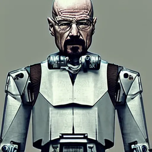 Image similar to walter white is a cyborg robot