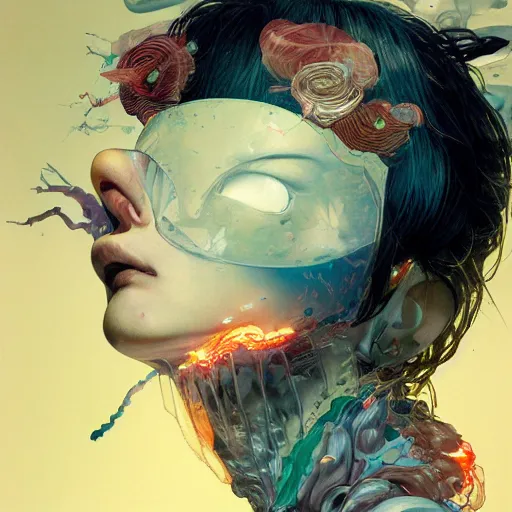 Image similar to prompt : figurative unique features portrait soft light painted by james jean and katsuhiro otomo and erik jones, inspired by akira anime, smooth face feature, intricate oil painting, high detail illustration, sharp high detail, manga and anime 1 9 9 9