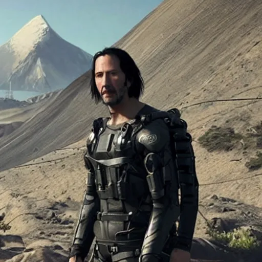 Image similar to keanu reeves in death stranding