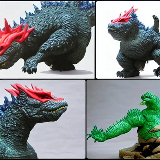 Image similar to godzilla as a sofubi toys