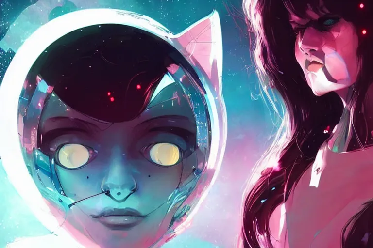 Prompt: neko woman with cat ears in a space ship control room, futuristic, digital art, by conrad roset, by yoshitaka amano, by greg rutkowski, concept art, beautiful face, 4 k, vector art