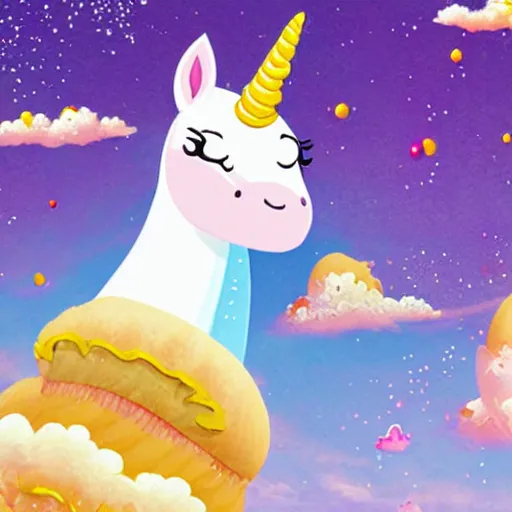 Prompt: Unicorn flavoured baguette by Chiho Aoshima