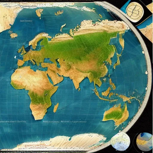 Image similar to the best map projection of earth possible, realistic, photorealistic, 8 k