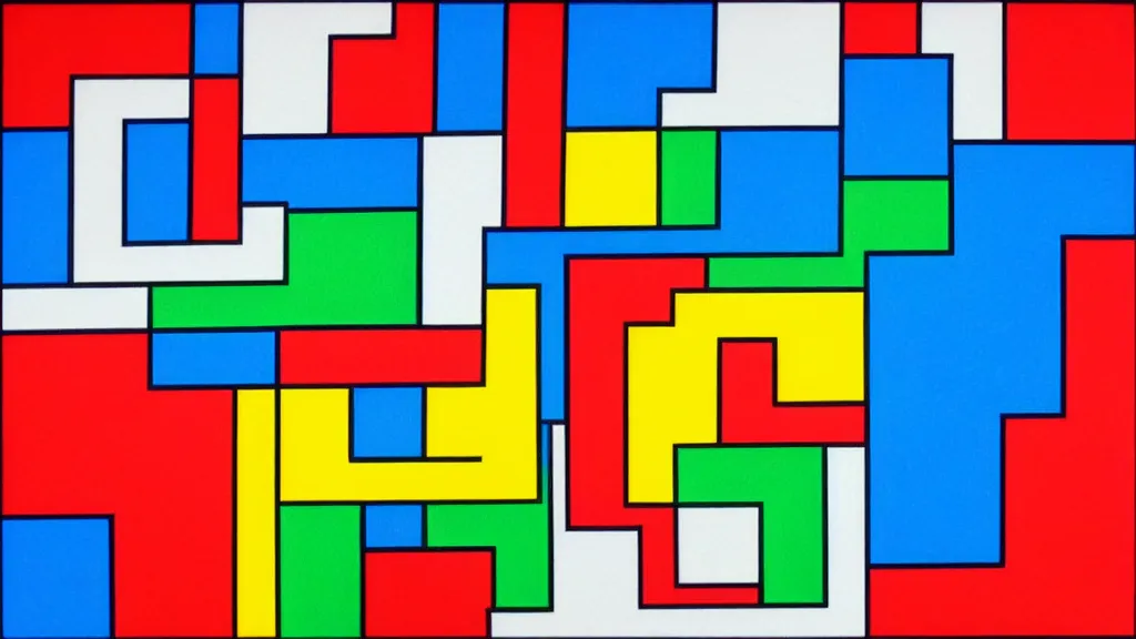 Prompt: squares and lines de stijl art style