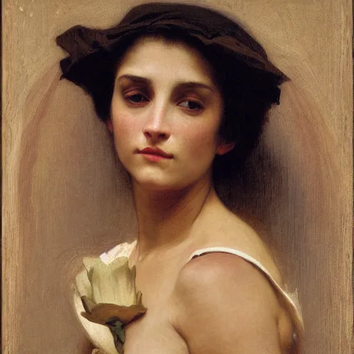 Image similar to frontal portrait of a scifi woman, by bouguereau