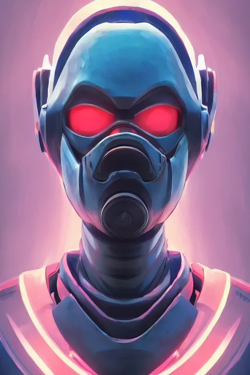 Image similar to epic mask helmet robot ninja portrait stylized as fornite style game design fanart by concept artist gervasio canda, behance hd by jesper ejsing, by rhads, makoto shinkai and lois van baarle, ilya kuvshinov, rossdraws global illumination radiating a glowing aura global illumination ray tracing hdr render in unreal engine 5