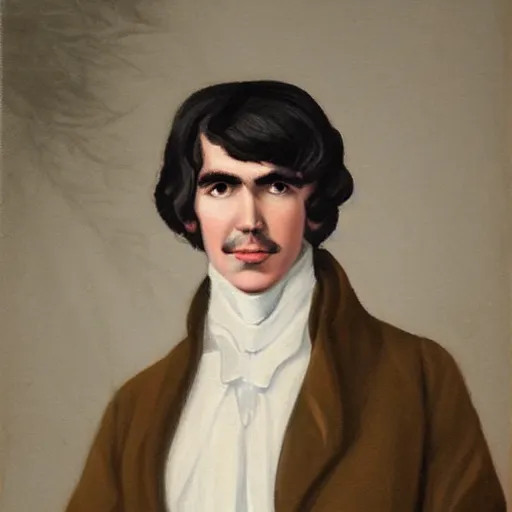 Image similar to regency era painting of a young george harrison in the style of henry pierce bone