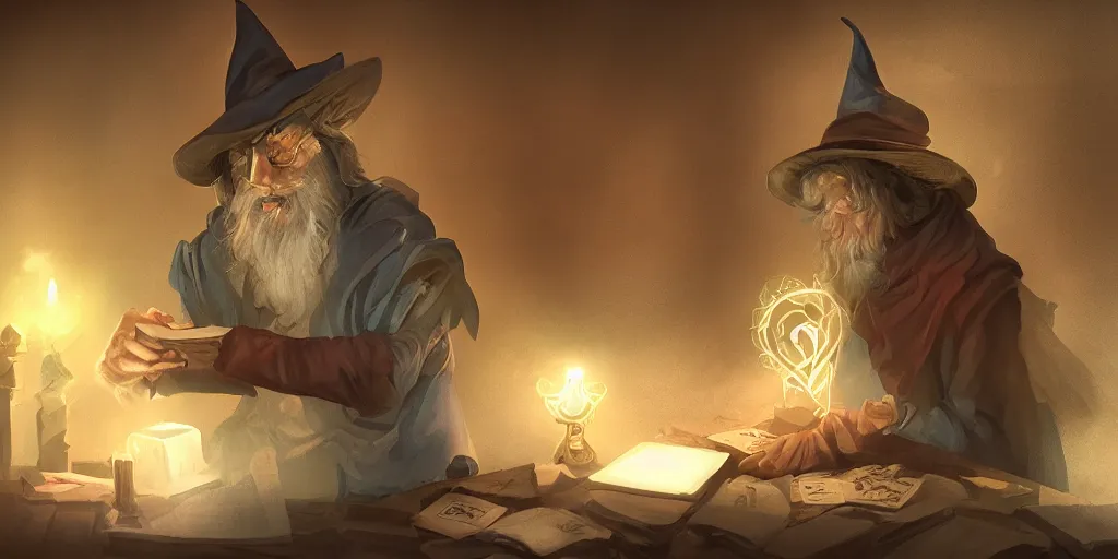 Image similar to wizard shuffling cards, cards, fantasy, digital art, soft lighting, concept art, 8 k