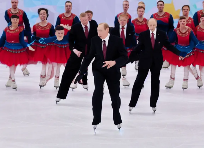 Prompt: putin on ice musical promotional shot