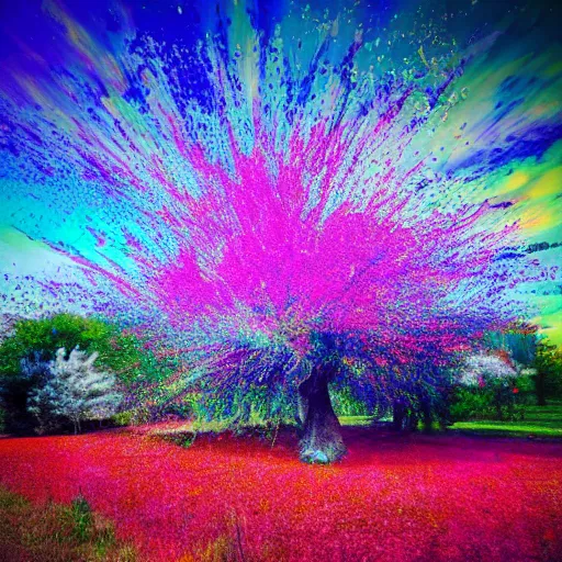 Image similar to explosion of colourful nature