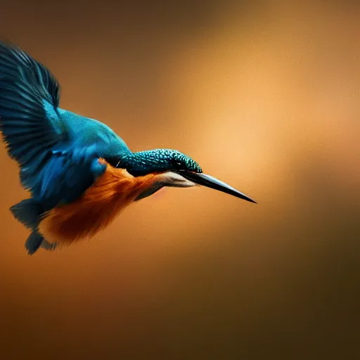 Prompt: kingfisher bird looking majestic, hyperrealistic photograph, dim volumetric lighting, extremely hyper detailed, intricate, epic composition, cinematic lighting, masterpiece, trending on artstation, stunning, hdr, smooth, sharp focus, high resolution, award, winning photo, dslr, 5 0 mm