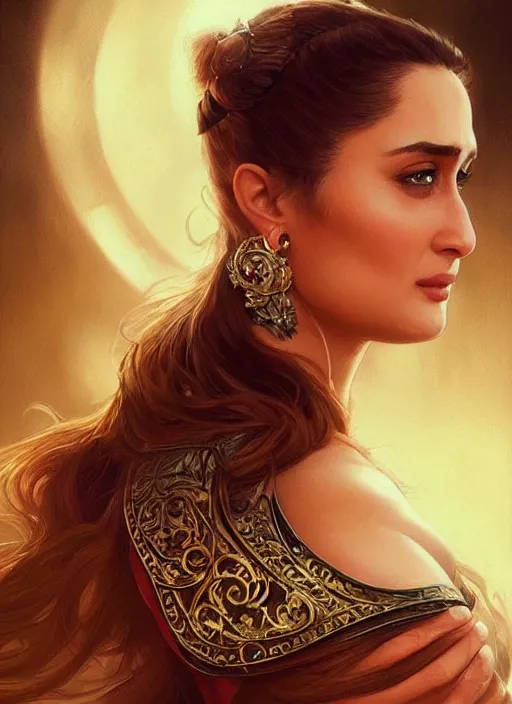 Prompt: kareena kapoor, closeup, d & d, fantasy, intricate, elegant, highly detailed, digital painting, artstation, concept art, matte, sharp focus, illustration, art by artgerm and greg rutkowski and alphonse mucha