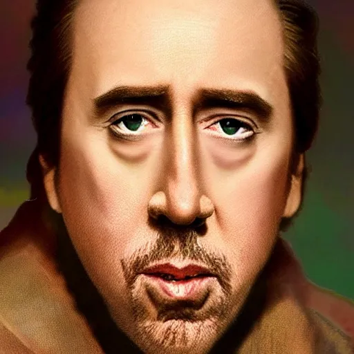 Image similar to a realistic picture of nicholas cage as obi wan kenoby