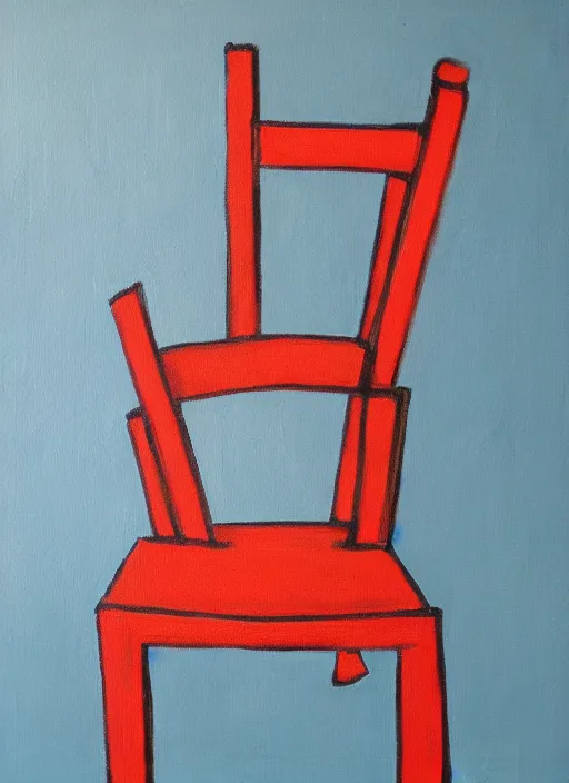 Prompt: chair, acrylic paint, depth