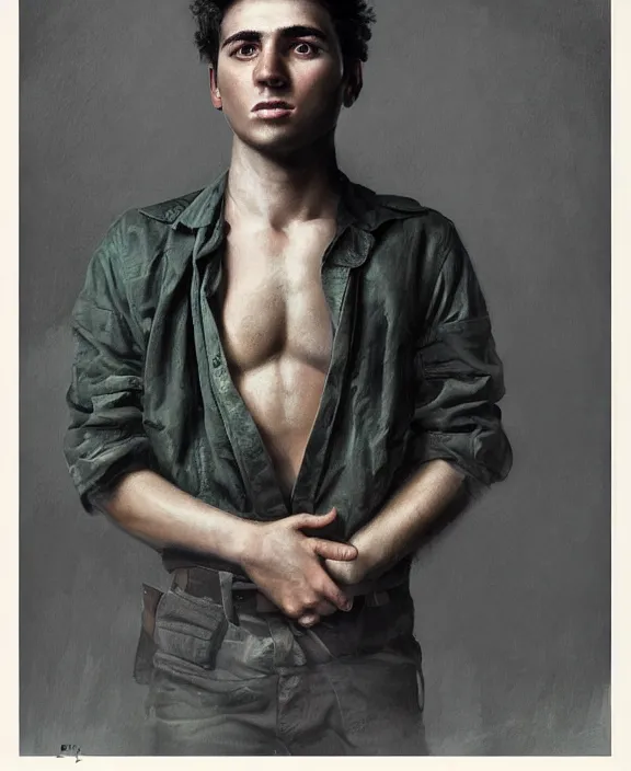 Prompt: heroic portrait of a young spanish man. art by denys tsiperko and bogdan rezunenko, hyperrealism