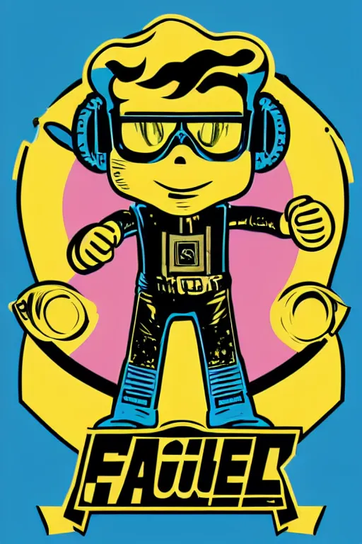 Image similar to fallout 7 6 retro futurist illustration art by butcher billy, sticker, colorful, illustration, highly detailed, simple, smooth and clean vector curves, no jagged lines, vector art, smooth andy warhol style