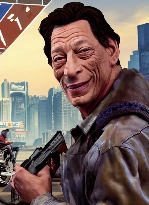 Prompt: jim varney as gta 5 cover art, no - text no - logo