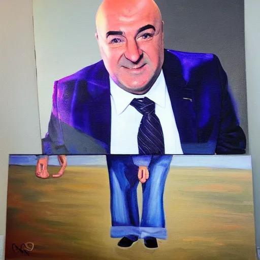 Image similar to kevin o'leary draw in kevin o'leary painting, painted by kevin o'leary in his room