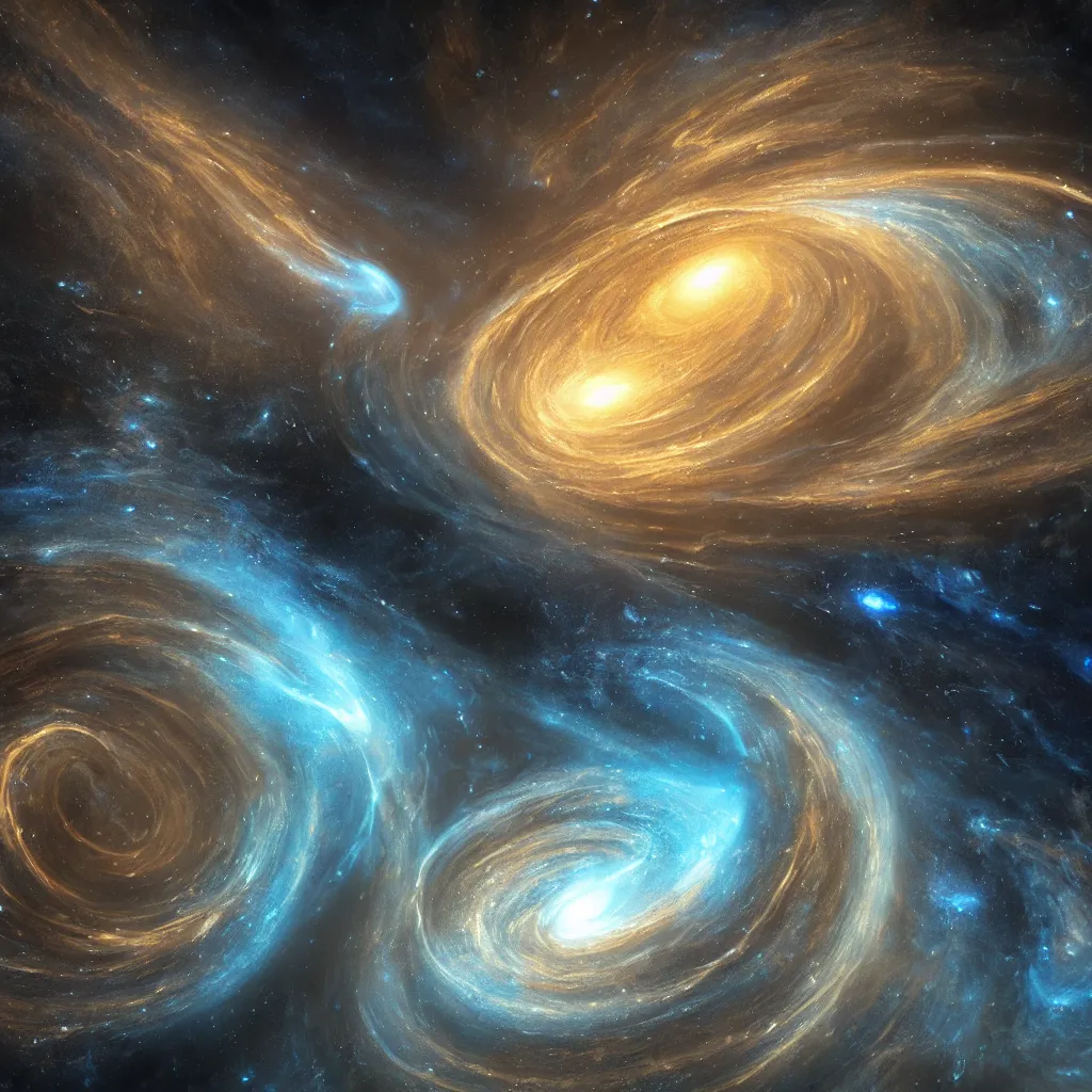 Image similar to gravitational galactic maelstrom, blue fire, vray, highly detailed