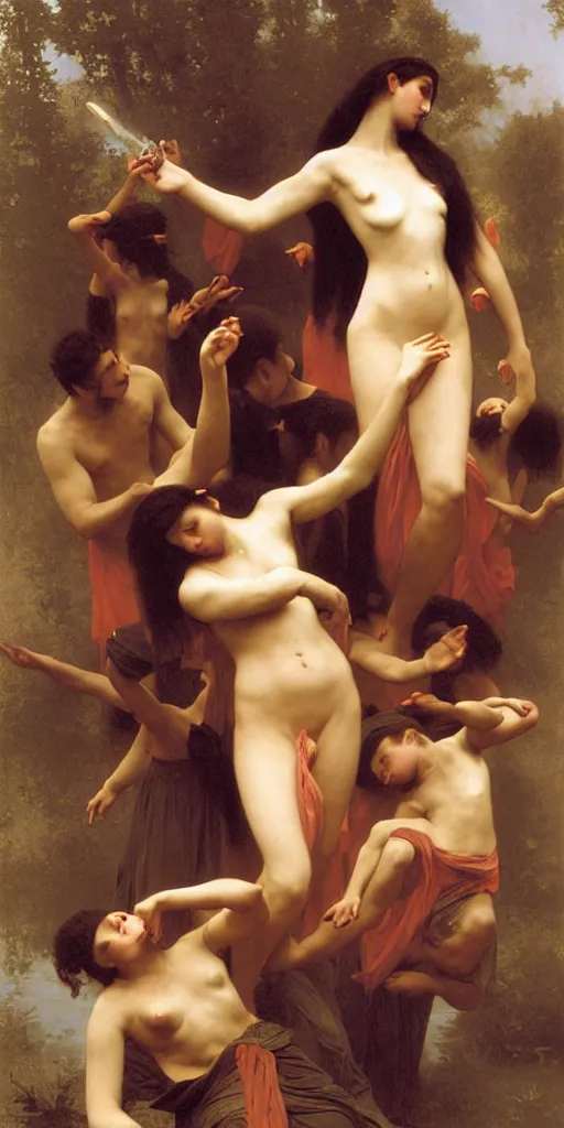 Image similar to The fire dance, painted by William-Adolphe Bouguereau