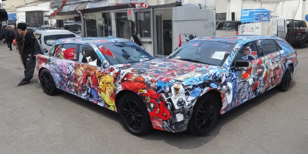 Image similar to putin, anime car wrap