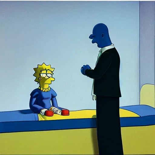 Image similar to the simpsons by edward hopper