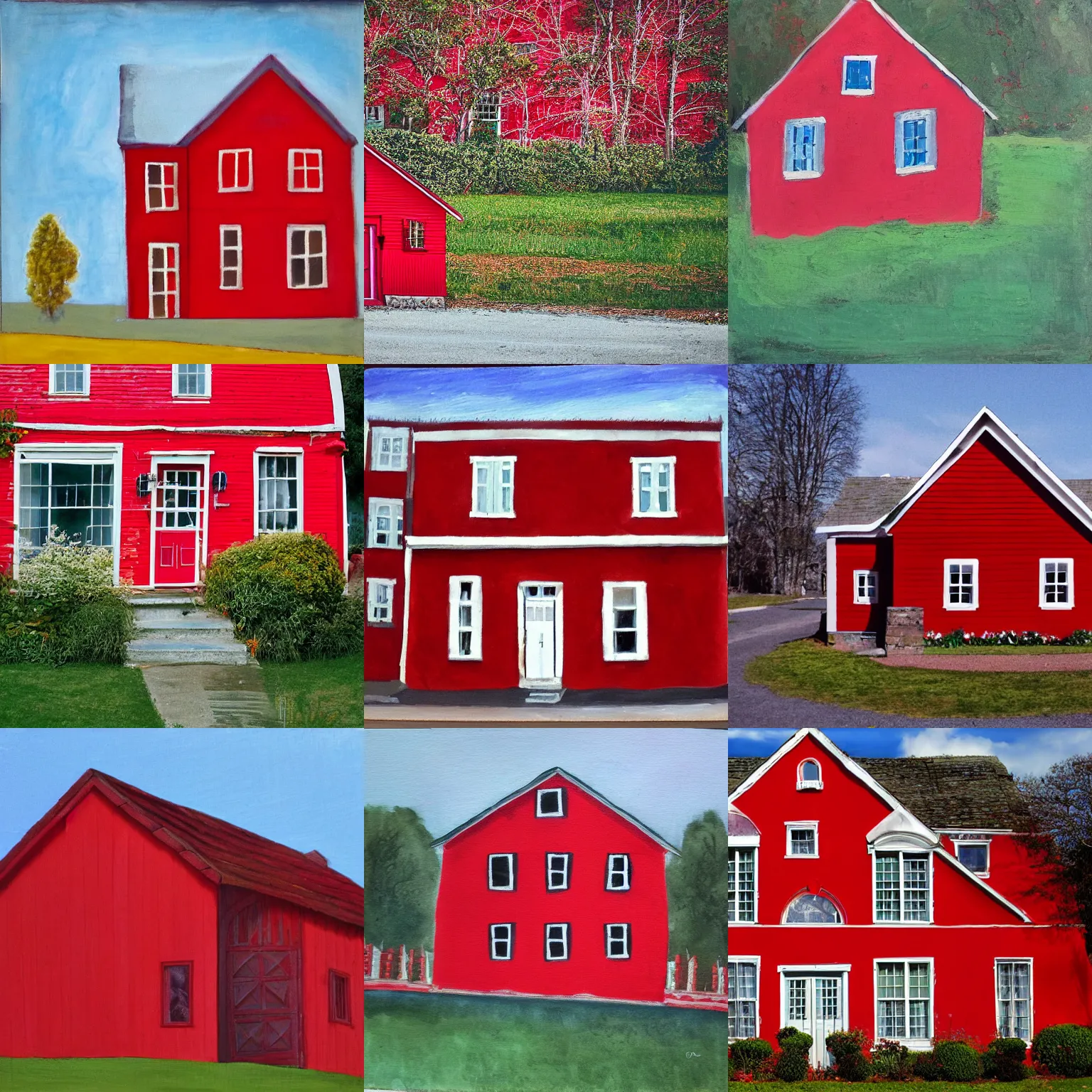 Prompt: a red house