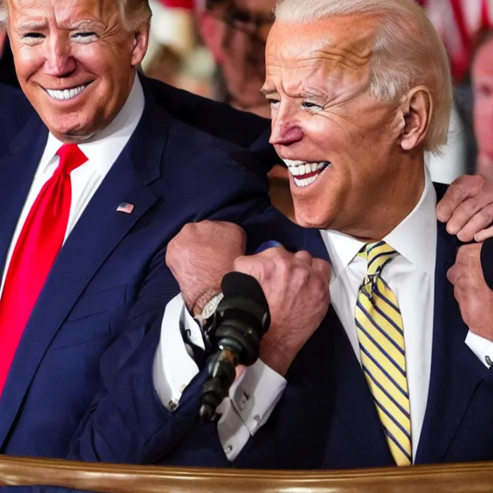 Image similar to joe biden spooning with donald trump