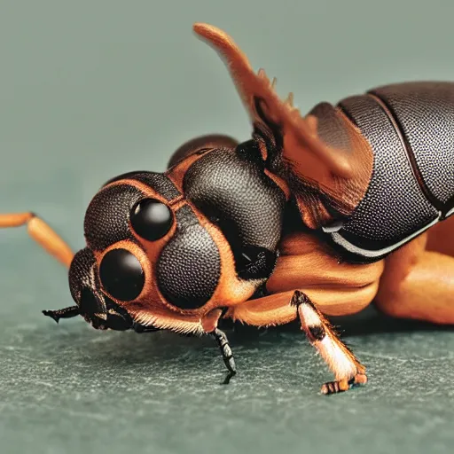 Prompt: photo of a dog insect hybrid