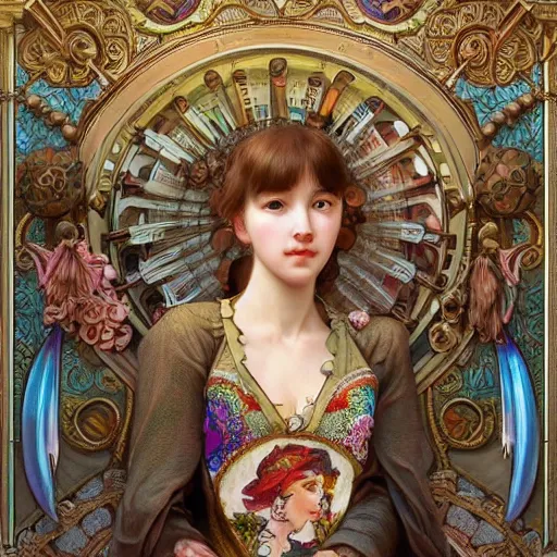 Prompt: a masterpiece ultrarealistic ultradetailed portrait of beautiful love fishmonger jewelry genius elephant trainer girl on fruits street market baroque renaissance. medium shot, intricate, elegant, by stanley artgerm lau, wlop, alphonse mucha, rossdraws, andrei riabovitchev, yoshitaka amano. flower background my james jeand and takashi murakami.