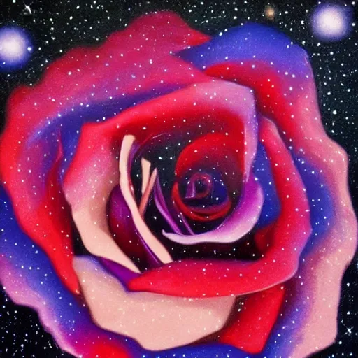 Prompt: rose made of nebula