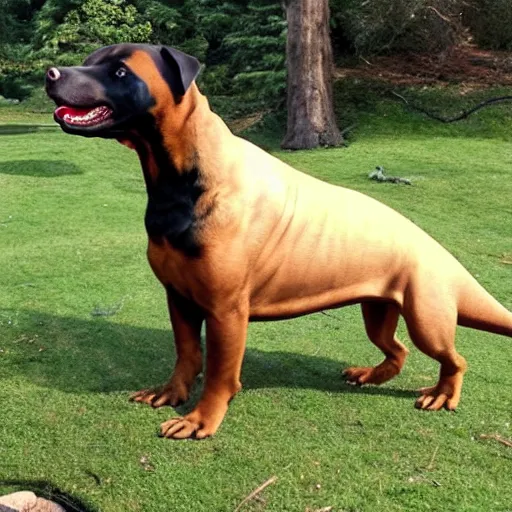 Image similar to dinosaur Rottweiler hybrid