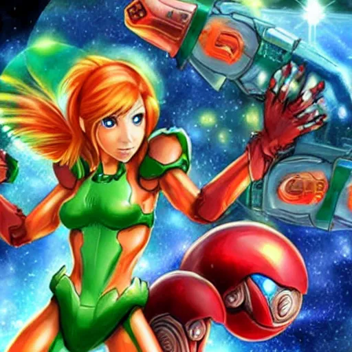 Prompt: The last Metroid is in captivity. The galaxy is at peace.