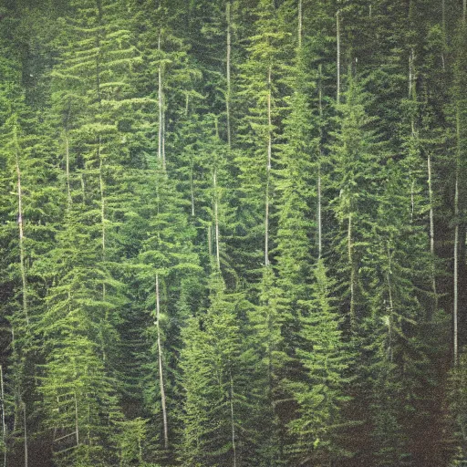 Prompt: grainy photograph of a forest