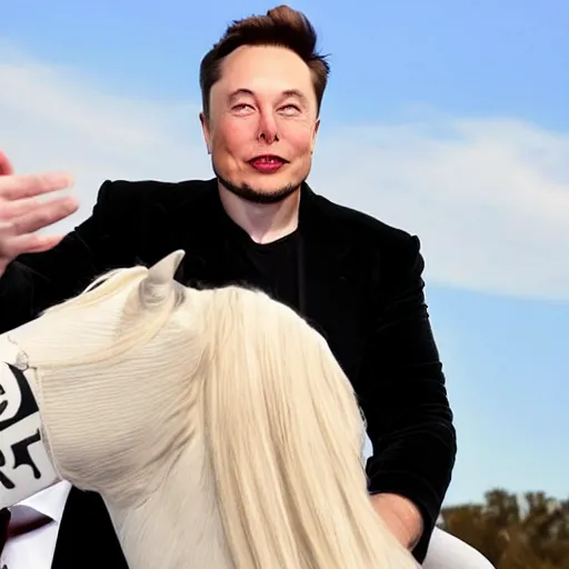Image similar to elon musk offering you a fancy horse