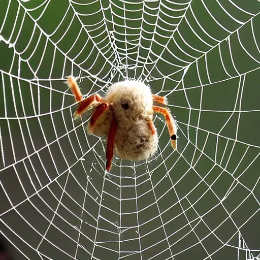 Image similar to spider weaves a web in the form of a sheep