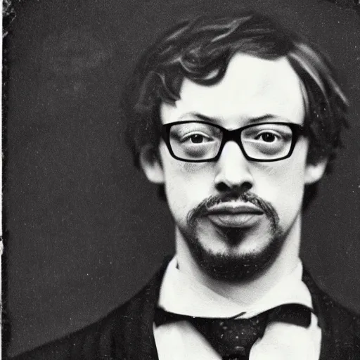 Image similar to ambrotype portrait of sam hyde wearing a suit, very detailed, very intricate,