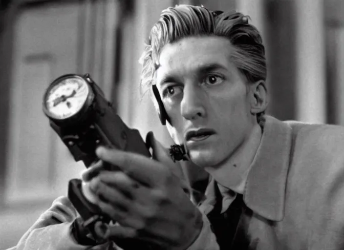 Prompt: xqc playing as Winston in Nineteen Eighty-Four (1949), 35mm photography, highly detailed, cinematic lighting, dystopian, grunge 4k