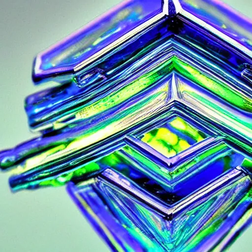 Image similar to beautiful macro bismuth photo highly detailed