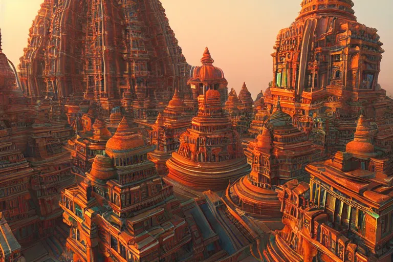 Prompt: high quality 3 d dreamscape! mumbai with biomorphic hanuman!! head building, kalighat highly detailed, unreal engine cinematic smooth, stephen shore & john j. park, soft morning light, wide shot, high angle, uhd 8 k, deep focus