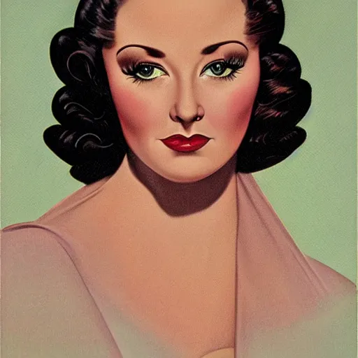 Image similar to portrait illustration by earle bergey